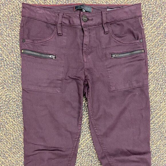 Anthropologie‎ Sanctuary Ace Utility Wine Red Skinny Jean Pants - Picture 3 of 8